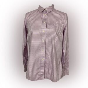 Duluth Trading Co. Shirt Womens M Purple White Stripe Button Up Workwear